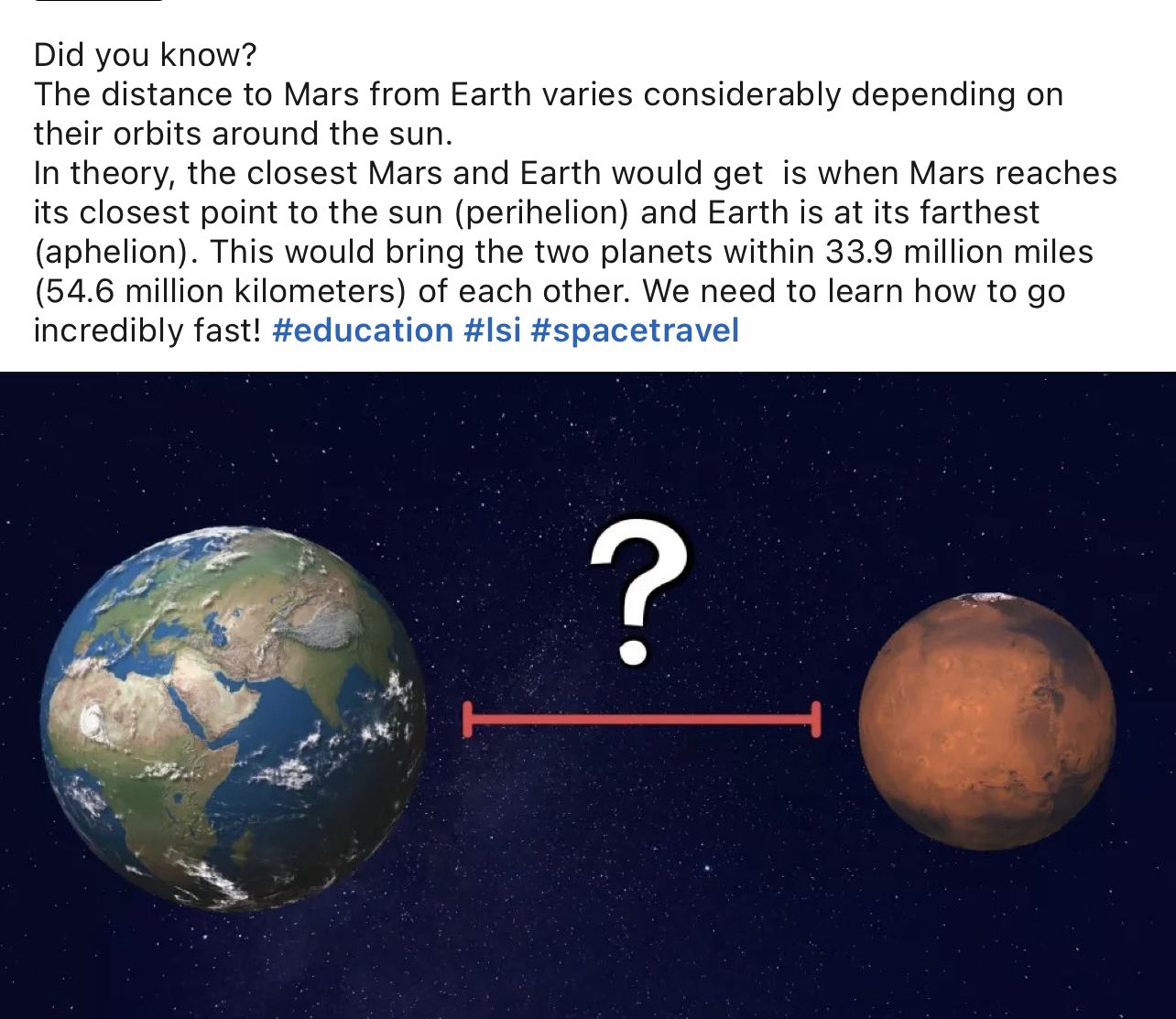 Miles Distance To Mars