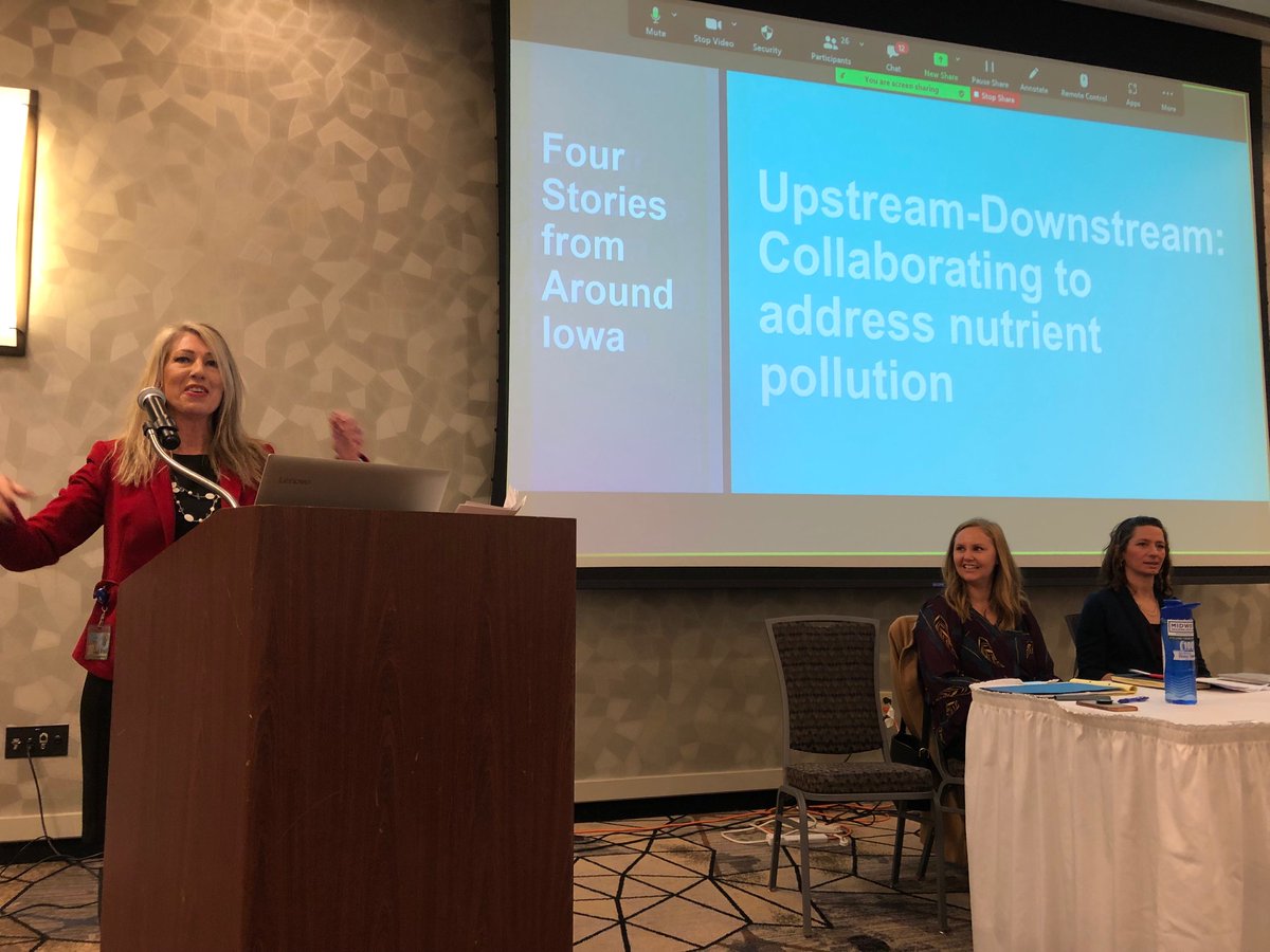 DSMH2O's tweet photo. #desmoineswaterworks presents on behalf of the Iowa Nutrient Collaborative for Public Water Supplies to the Iowa Chapter of the American Society of Farm Managers and Rural Appraisers. When we all #thinkdownstream water quality improves. Thanks for starting the conversation. https://t.co/2p4R6axjt4