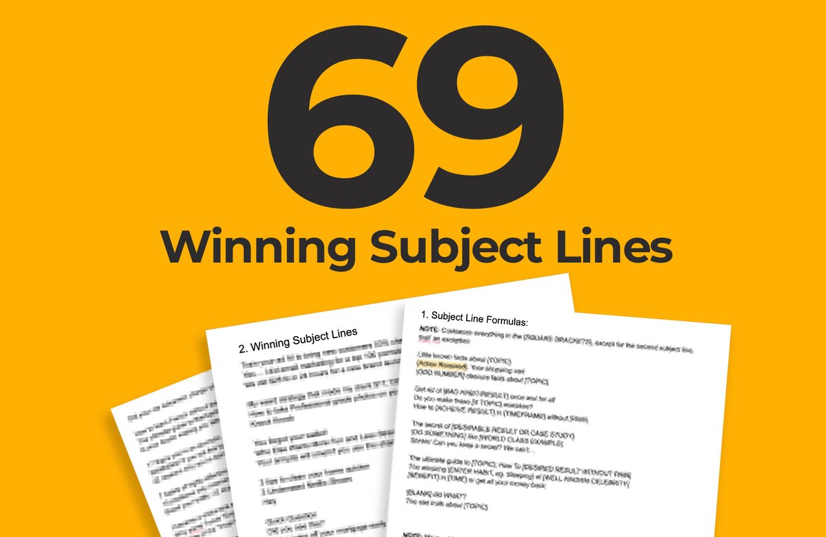 69 Winning Email Subject Lines, We've Used To Generate $22,573,223 for eCom Brands

RT &amp; Comment "LINES" and I'll DM them to you!

(Must be following, otherwise, I can't DM)
