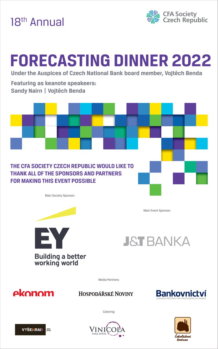 CFA_cz's tweet photo. CFA Society Czech Republic Forecasting Dinner již ‼️18 ‼️ let přivádí do České republiky excelentní spíkry z řad předních finančních profesionálů. Hostem bude Sandy Nairn, Chairman of the Templeton Global Equity Group (TGEG)
#forecastingdinner #conference #financialmarket https://t.co/ev6f7TIdsg