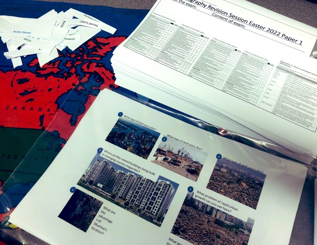 CMOGeography's tweet photo. #geographyteacher #edexcel #GCSE #specB I have made a mini revision session for Paper 1 including Tell Me More! cards, picture prompts, splat the map and 20 questions - as well as improve the answer and past questions… happy to share https://t.co/DcFHvFzj7k
