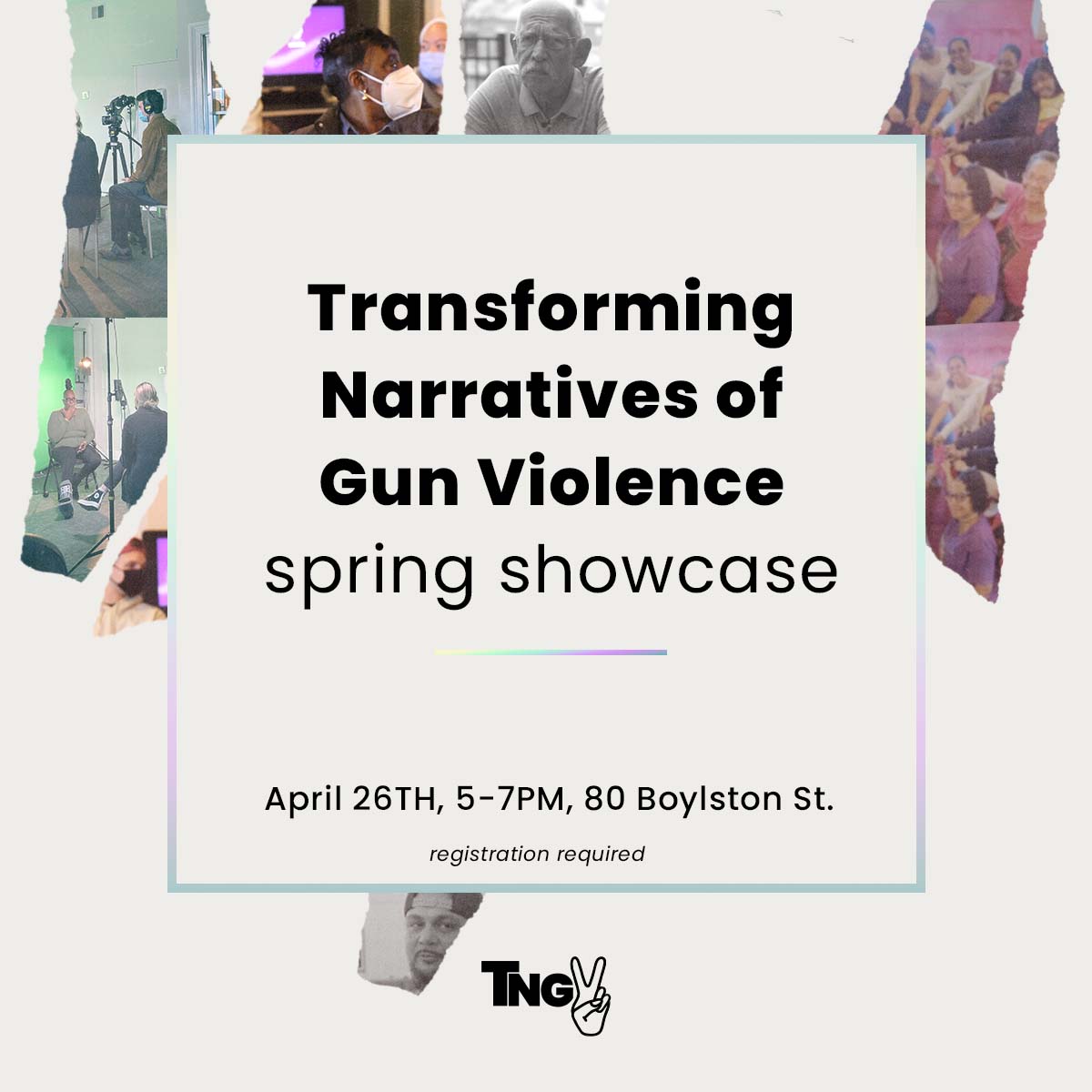 Engagement Lab (@engagelab) on Twitter photo Join us on April 26th for the Transforming Narratives of Gun Violence Spring Showcase. We will be showcasing our work for the past semester and celebrating the launch of the website. FREE food and drinks will be provided! Register: eventbrite.com/e/tngv-spring-…
<a href="/LDBpeaceInst/">Peace Institute</a> <a href="/MGH_GVPC/">MGH Gun Violence Prevention Center</a> Join us on April 26th for the Transforming Narratives of Gun Violence Spring Showcase. We will be showcasing our work for the past semester and celebrating the launch of the website. FREE food and drinks will be provided! Register: eventbrite.com/e/tngv-spring-…
<a href="/LDBpeaceInst/">Peace Institute</a> <a href="/MGH_GVPC/">MGH Gun Violence Prevention Center</a>
