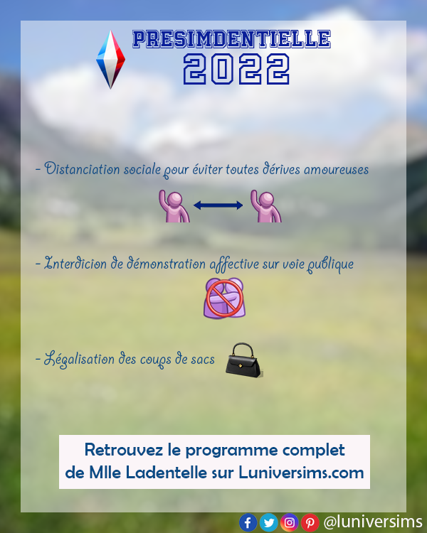 Voici le programme de votre future présimdente, qui précise que peu importe ce vous en pensez, il faut s'estimer heureux qu'elle ne souhaite pas abolir la St Valentin ! 🤭
➡️ luniversims.com/index.html/les…

#PreSimdentielle #Sims4 #Sims #theSims4 #TheSims