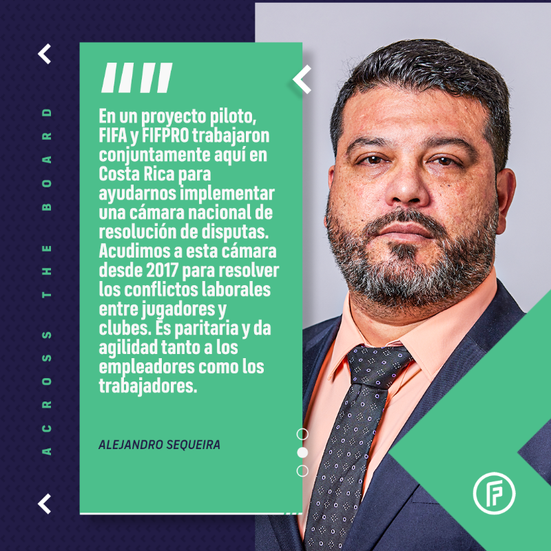 FIFPRO's tweet photo. 🇨🇷 En su exitosa trayectoria, Alejandro Sequeira ganó títulos, jugó en tres continentes y vistió la camiseta de Costa Rica.

Hoy, como presidente de @ASOJUPRO y miembro del Board de #FIFPRO, está utilizando su experiencia para mejorar las condiciones de l@s futbolistas.