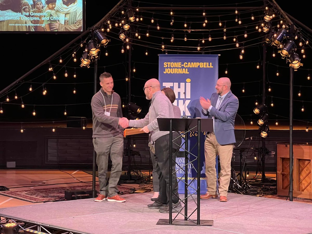 Congratulations to HST student Eric Brandell. At the Stone-Campbell Journal Conference, Eric's paper "Discerning the Literary Structure Present in James" received the award for the best graduate student paper.