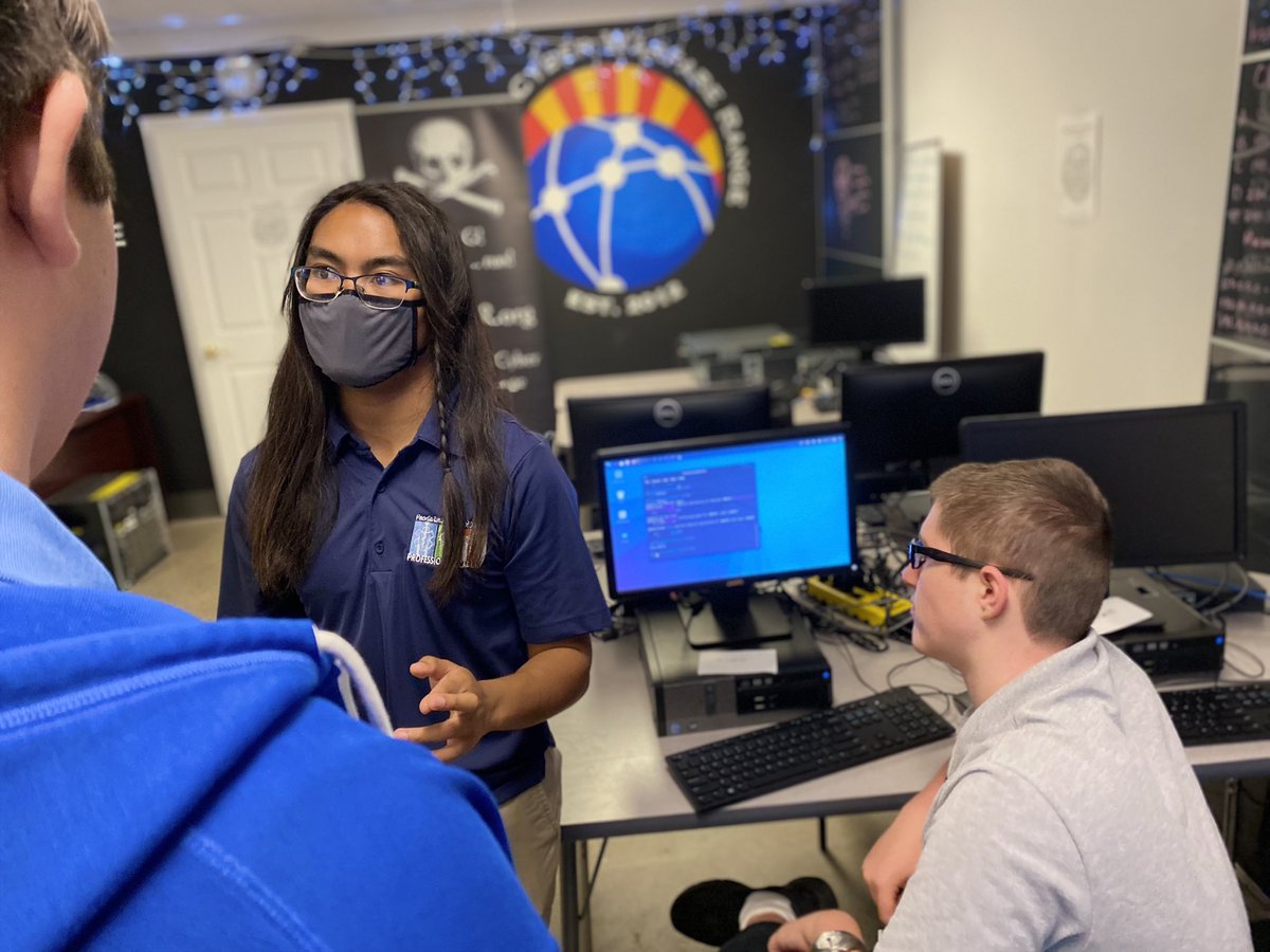 L_Graham_MET's tweet photo. Had a great time when the 1st years in #PeoriaMETTech visited the 2nd years as they’ve been hard at work at the new Cyber Warfare Range in Surprise. The amount of setup they did in only a few weeks was very impressive. #PeoriaMET https://t.co/8KnXLAJrgk
