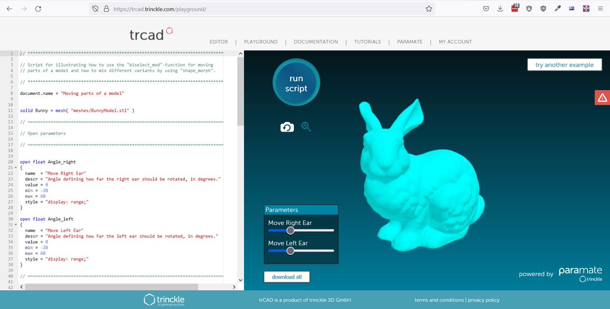 paramate3D's tweet photo. Check out our new Playground, where you can try our #CAD software trCAD for free, without a login!

https://t.co/rAAZaZZED2

#3DPrinting #masscustomization #designautomation #codecad #customizer #webdev https://t.co/AjQfW7cmcY
