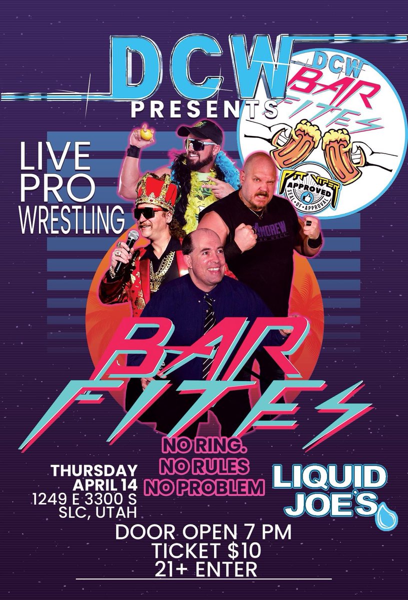 mannylemons's tweet photo. .@DCWSaltLakeCity coming in HOT!!!! 

A Huge Wrestling Weekend in Good Ole Salt Lake City Utah. It all Starts tonight! 

-Tonight DCW Barfites 8pm @LiquidJoesBar 

-Saturday night Payment Due 7pm at Lightree Studios. 

We always working! Join us for a Slamming Good time. https://t.co/TPnekAmIme