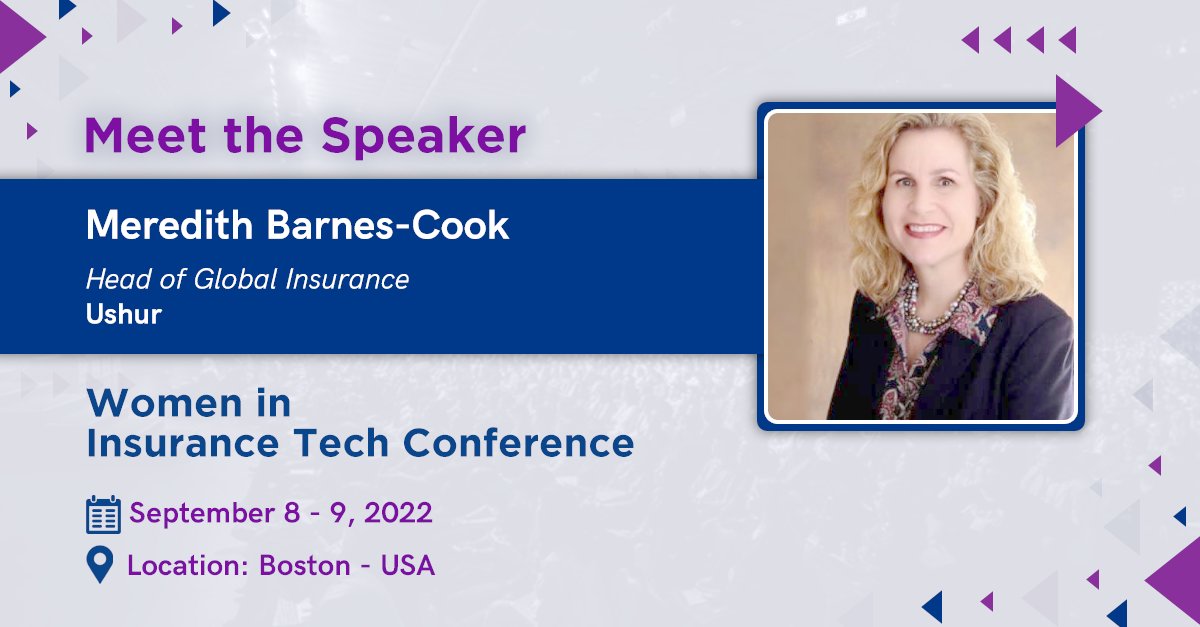 AltaWorld's tweet photo. Meet the Speaker 
Meredith Barnes-Cook, Head of Global Insurance, @ushurInc 

Register Now on https://t.co/9bUVcwibFj to hear her speak!

#insurtech #insuranceevents #digitaltransformation #insurancetech #InsuranceLeaders #insurance #womenleaders https://t.co/FfswFv9dpI