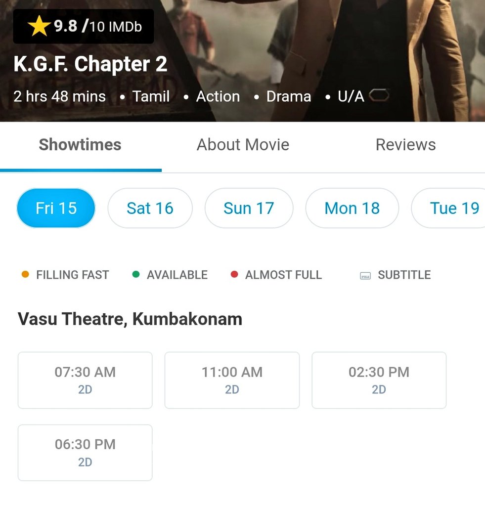 WARRIORtrend's tweet photo. #KGFChapter2 complete sold out on day 2 in TT area 🥵🥵 After #Baahubali2 Miracle is Repeating 💯 Huge Ticket Demand 💥

@TheNameIsYash #KGF2 #KGF2Tickets 
@vasutheatre @gvstudiocitytnj @LACinemaTrichy @BhelecCinema https://t.co/J7S0fr4cKI