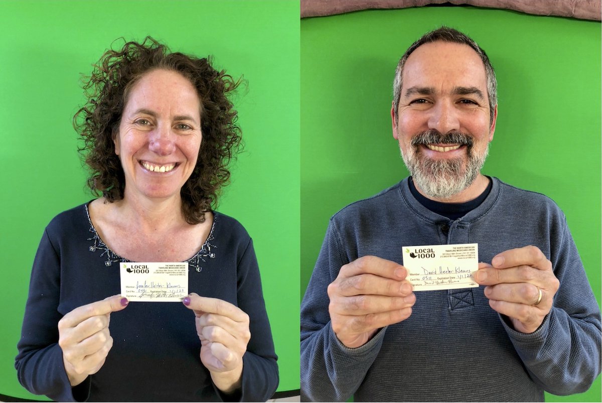 local1000afm's tweet photo. Proud AFM Local 1000 members, @2ofakind David & Jenny Heitler-Klevens #showyourunioncard #afmlocal1000 #UnionStrong ✊🏼 https://t.co/r92FvMzWY7