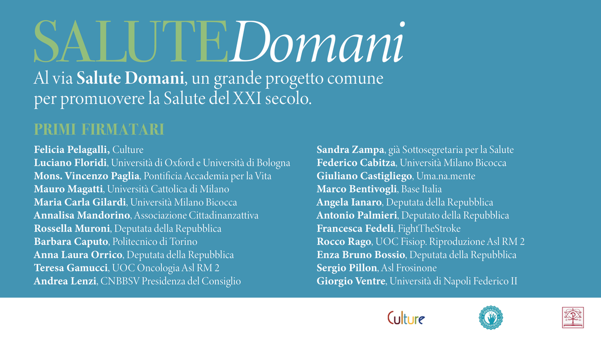 💥Parlano di noi!
Partono i tavoli di lavoro #SaluteDomani
(ANSA) - Far nascere nuove idee in sanità.
Il PNRR ha diverse linee: digitalizzazione, sanità, transizione verde - spiega #FeliciaPelagalli tra le ideatrici del programma- Ricongiungeremo ambiti solitamente separati(ANSA)