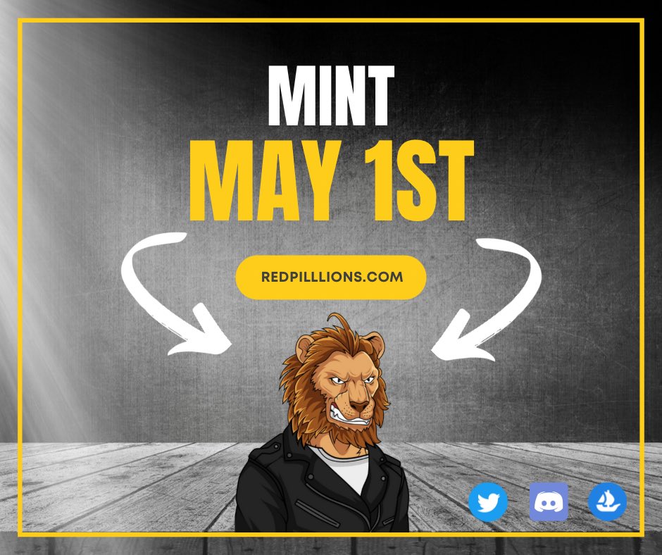 redpilllionsNFT's tweet photo. 🚨THE RED PILL LIONS NFT COLLECTION-
Choosing Whitelist Spots at the End Of This Week!! #nfts #whitelist #nftdrop #NFTGiveaways #NFTs #NFTdrop https://t.co/S1U5m4LqSW
