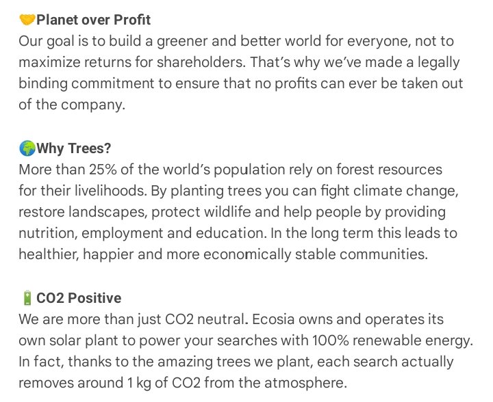 luvJungwonN's tweet photo. Instead of using Google search use Ecosia instead. Ecosia's advocacy is to plant trees that could help to restore the earth. In every search you do, you help the earth to bring back life.

#ClimateChangeAwareness
#LetTheEarthBreath 🌏♻️ https://t.co/UCvAatEVDi