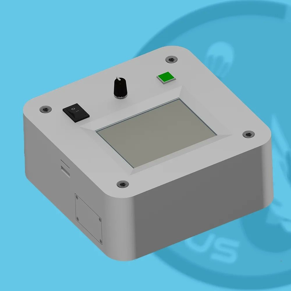 ikaruscansat's tweet photo. 🇦🇹: Diesmal zeigen wir euch Renderings unserer Bodenstation. Auf dem stromsparenden e-Paper-Display werden in Echtzeit einige Daten des CanSats angezeigt. Über den Rotary-Encoder und einen beleuchteten Taster kann der CanSat in die diversen Betriebsmodi versetzt werden. (1/4) https://t.co/PIA0QKNeDM
