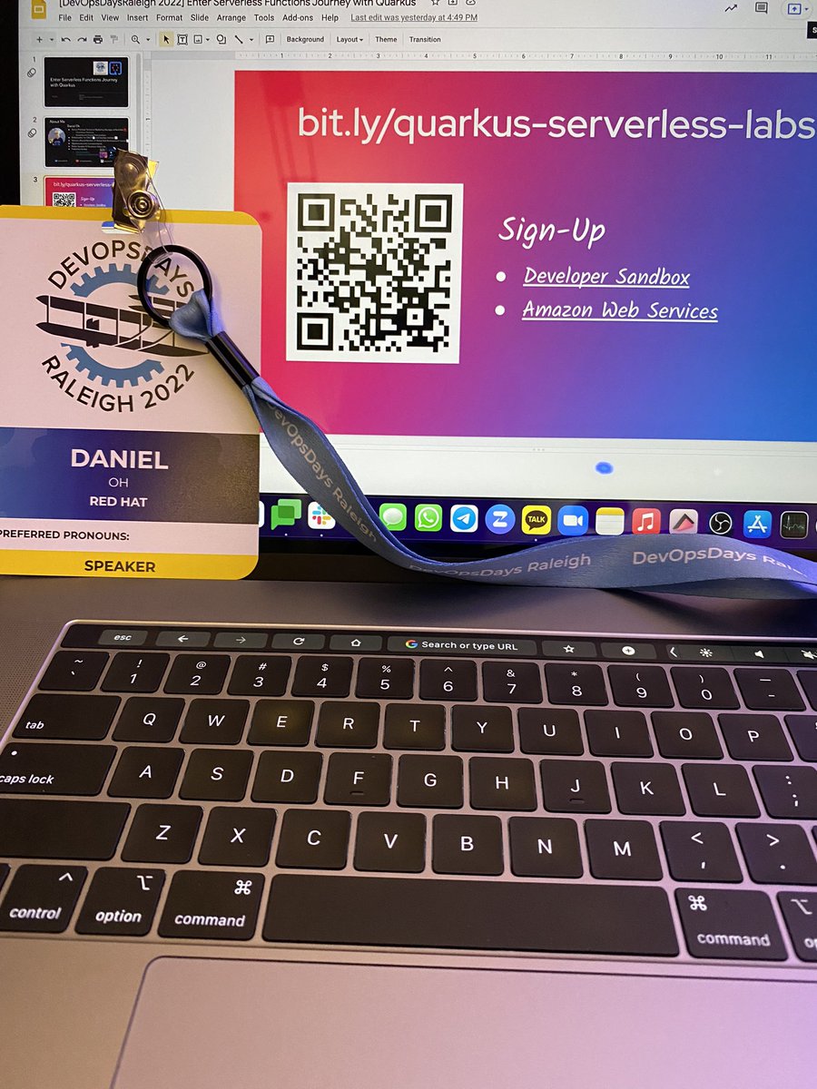 danieloh30's tweet image. Join me! I’ll go through the Java serverless hands-on workshop at 1:55 for 80 minutes @DevOpsDaysRDU @QuarkusIO @rhdevelopers #KubernetesNativeJava