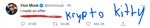 Thanks for the endorsement <a href="/elonmusk/">Elon Musk</a> !  This is totally legit, unedited with crayon.