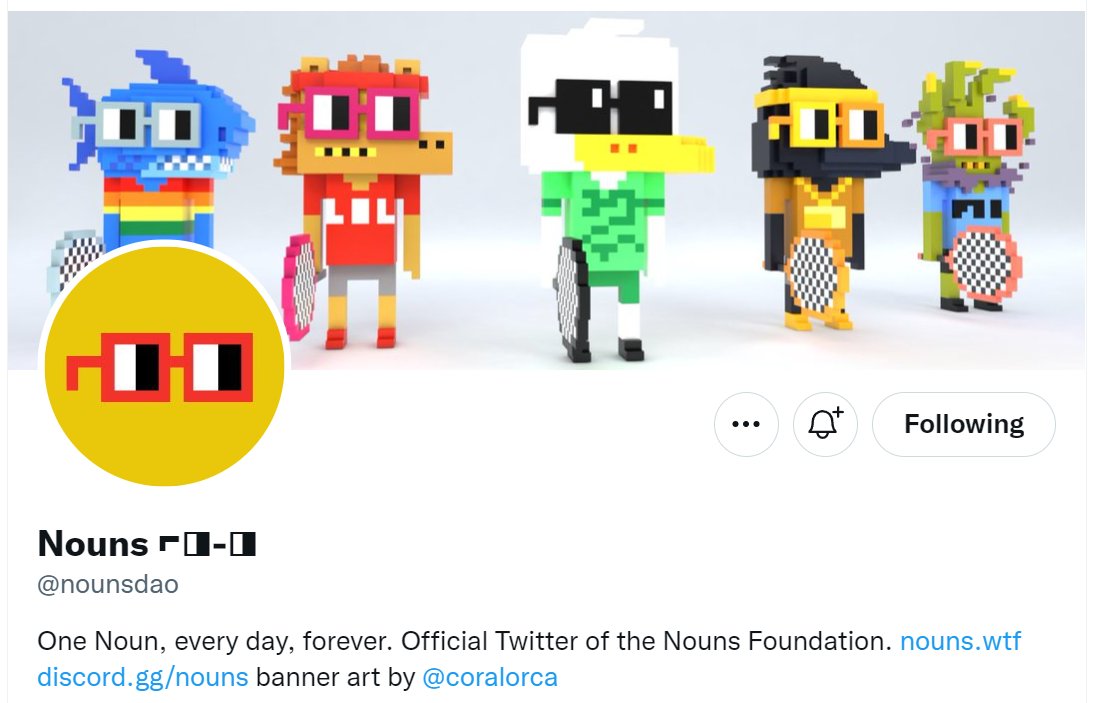 coralorca's tweet photo. @3dnouns banner feat @sharkdao @punk4156 @jackbutcher @benitopagotto &amp; @undeadnoun22 Getting ready to integrate CC0 NFTs in games! 🏓 https://t.co/9VU72gy1zM