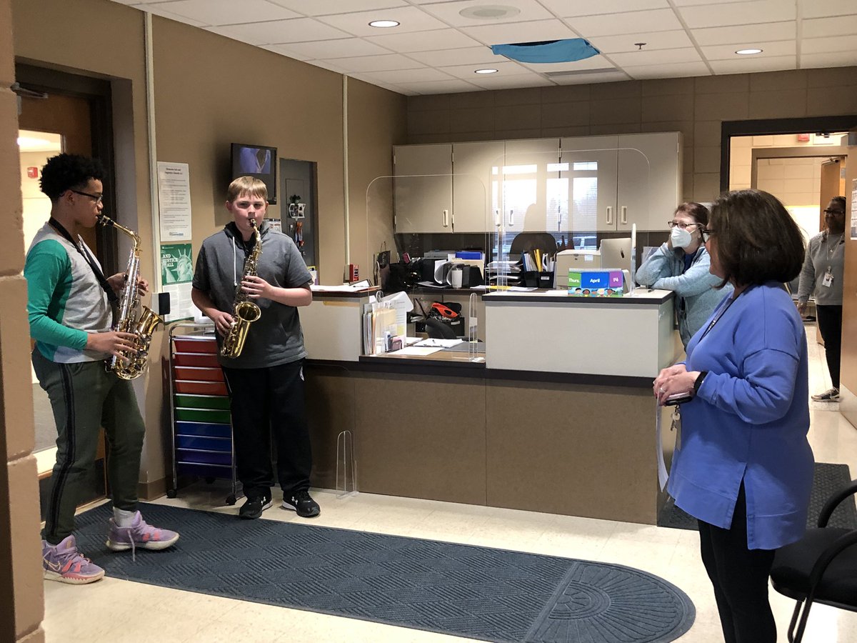 5th Grade students serenaded our wonderful Mrs. Forbrook today with Careless Whisper by Wham. They will be performing, together with their classmates, at the Band Pyramid Concert next week. <a href="/isd199/">IGH Schools</a>