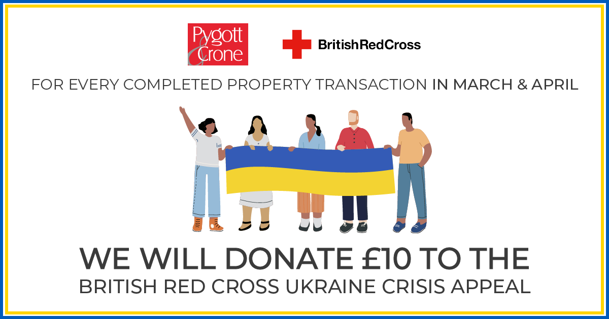 We stand with Ukraine 💙💛

So for every completed property transaction in March and April we will be donating £10 to the British Red Cross Ukraine Crisis Appeal

You can also support the Ukraine Crisis Appeal by donating via our Just Giving fundraiser 👉  pygotts.uk/ukraine