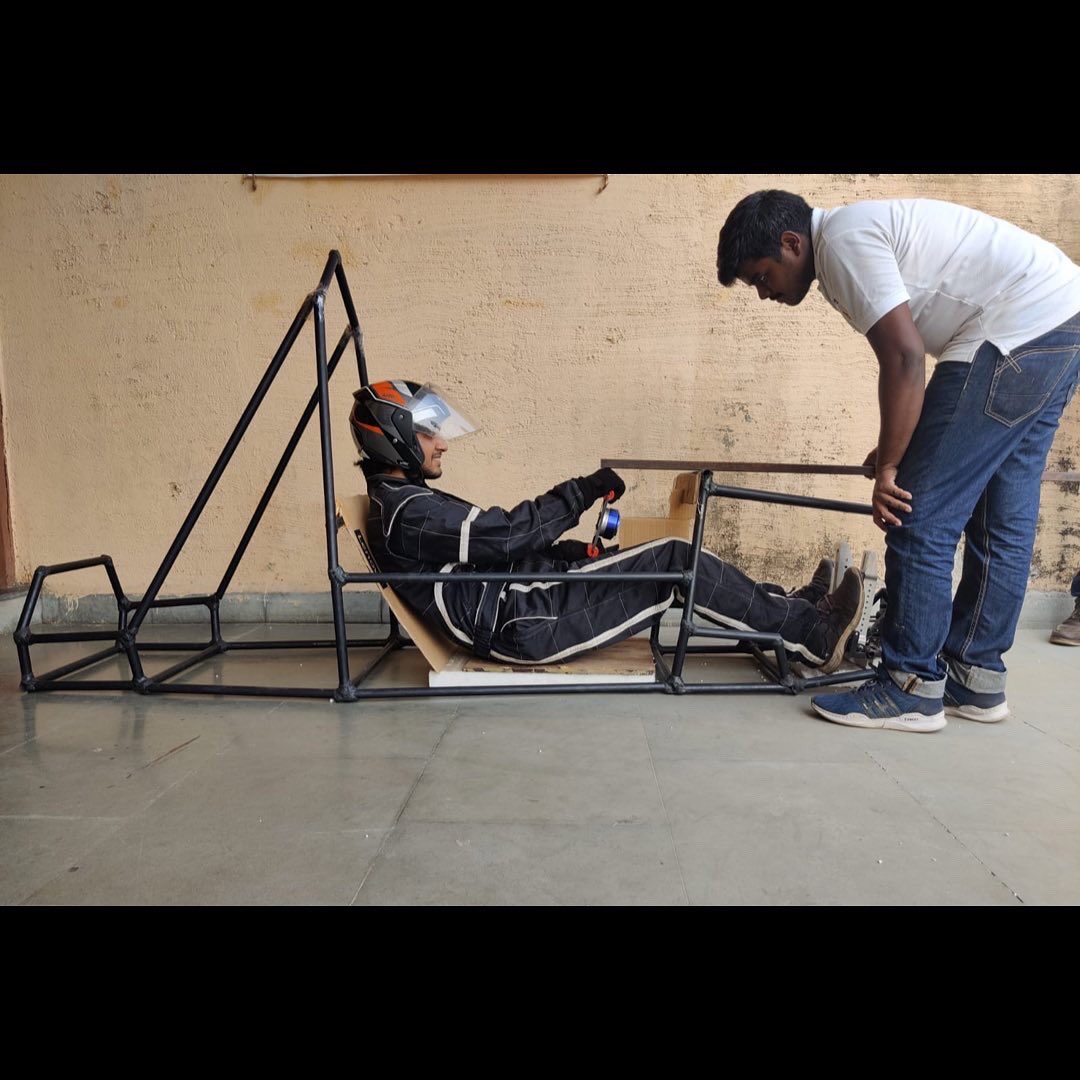 Our first look at the chassis! We have completed our design for the chassis for this season and to validate the ergonomics, we have constructed the pipe model out of PVC tubes. Stay tuned for more of our updates regarding the chassis department!