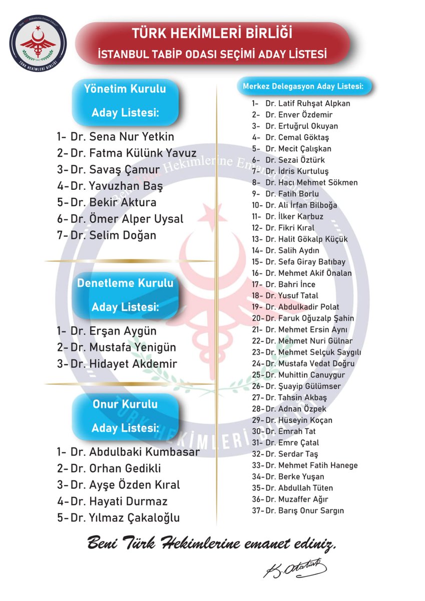 Geleceğe dair kaygılı, mutsuz, kendisini yalnız hisseden ; ideolojik refleks ve kısır politik tartışmalardan bıkan meslektaşımız,
BİZ BURADAYIZ
Genç ve enerjik listemizle 
TÜRK HEKİMLERİ BİRLİĞİ olarak 17 Nisan seçimlerinde desteklerinizi bekliyoruz.  <a href="/turk_hekimleri/">Türk Hekimleri Birliği - İstanbul</a>