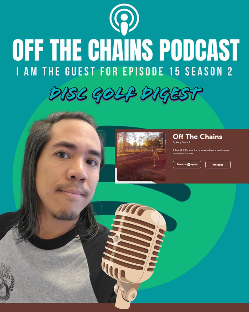 discgolfdigest's tweet photo. Hey everyone I was the guest interview on the "Off the Chains" PODCAST, with Kody Enervold check it out! πππ§π§
I'm getting pretty good at this "talking" thing it's a 50 minute interview! wut!?
https://t.co/ibGPUyIVLF
#discgolf #discgolfmedia
#offthechains @DiscStore https://t.co/QOaVsh9qiR