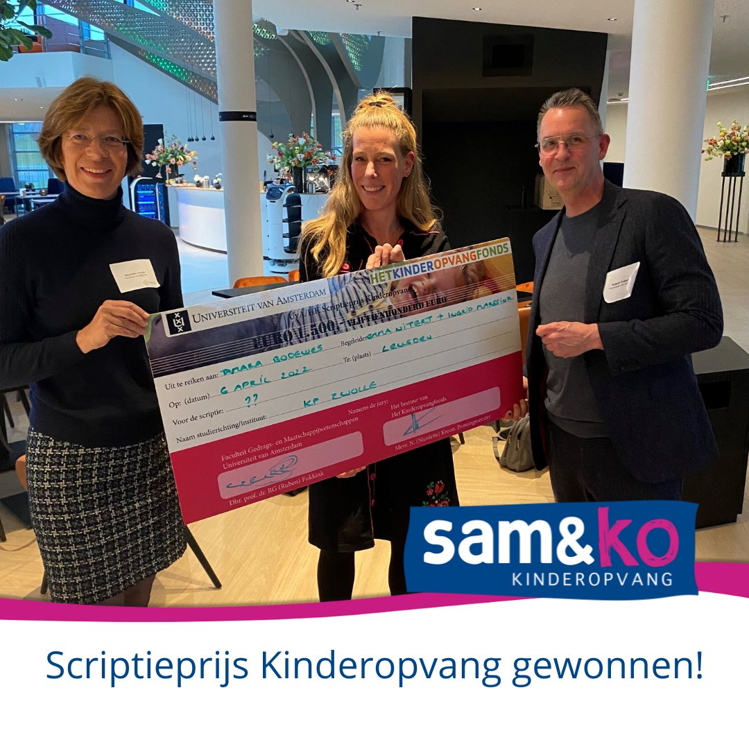 𝗢𝗻𝘄𝗶𝗷𝘀 𝘁𝗿𝗼𝘁𝘀! De scriptie van 'onze' Tamara Tiggelovend won afgelopen week de Scriptieprijs Kinderopvang van 2022! Lees hier meer over de prijs en de scriptie: samenko.nl/scriptieprijs-….

#procesgerichtaanbod #kunst #kinderopvang #21stcenturyskills #toekomstbestendig