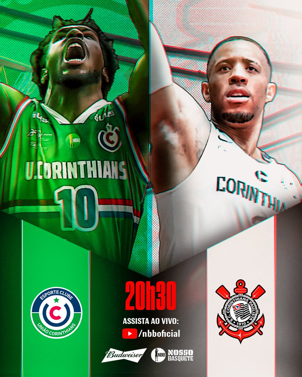 NBB CAIXA (@nbb) on Twitter photo DUELO CORINTIANO NO #NBB! 👀
Nesta quinta-feira, <a href="/corinthiansbskt/">Corinthians Basquete</a> e Luvix/União Corinthians se enfrentam às 20h30, com oferecimento da <a href="/Budweiser_Br/">Budweiser Brasil</a>! 🔥
É ao vivo no Youtube do @nbb, não vai perder, né? 🏀
#NossoBasquete #basquete #NBB DUELO CORINTIANO NO #NBB! 👀
Nesta quinta-feira, <a href="/corinthiansbskt/">Corinthians Basquete</a> e Luvix/União Corinthians se enfrentam às 20h30, com oferecimento da <a href="/Budweiser_Br/">Budweiser Brasil</a>! 🔥
É ao vivo no Youtube do @nbb, não vai perder, né? 🏀
#NossoBasquete #basquete #NBB