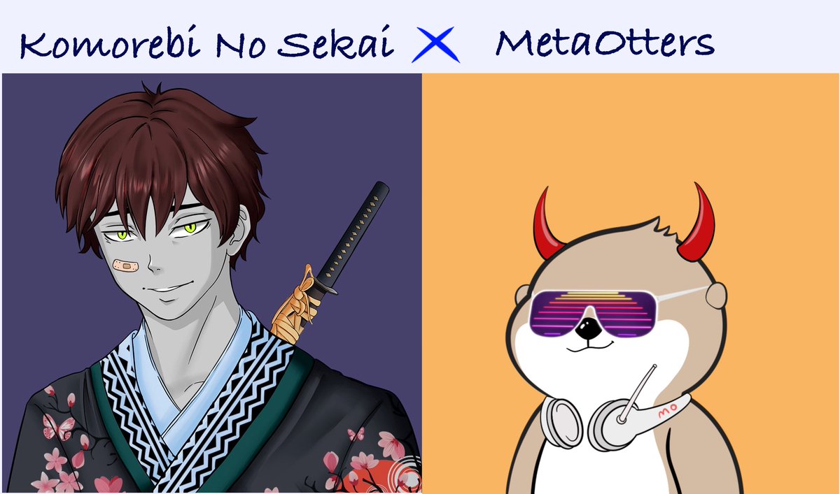 MetaOtters_NFT's tweet photo. ✨WL Giveaway✨
🦦MetaOtters x Komorebi No Sekai 🥷

🎁10 x MetaOtters WL!
🎁10 x Komorebi No Sekai WL!

How to enter✅:

1⃣ Follow @MetaOtters_NFT &amp; @KomorebiNoSekai
2⃣ RT &amp; Like 
3⃣Tag 3 friends

⏰Winner in 24 hour!

#NFT #NFTs #NFTGiveaway #NFTCommmunity #NFTcollections https://t.co/zffbC0Unfm