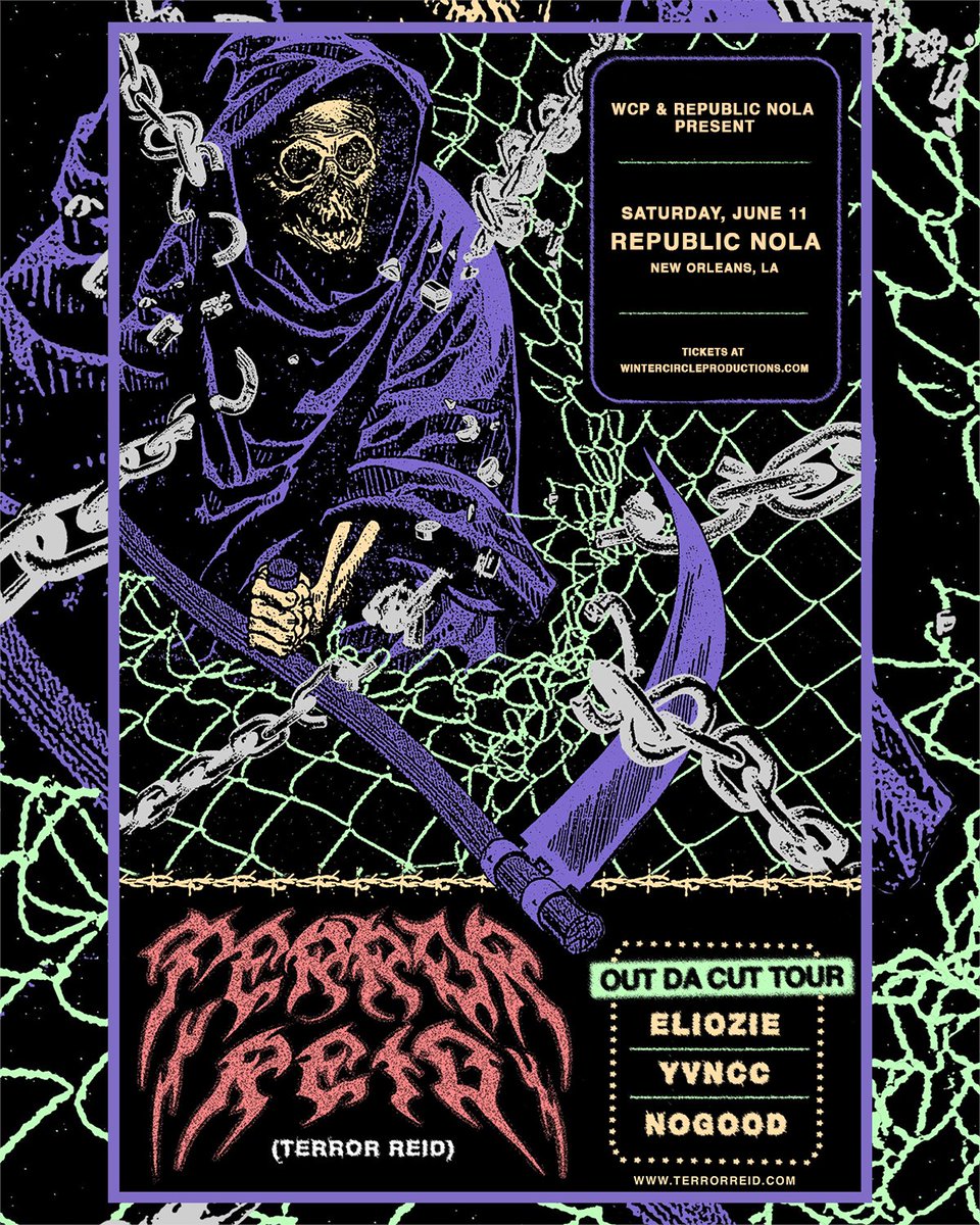 ADDED NEW ORLEANS TO THE TOUR
JUNE 11TH AT <a href="/RepublicNOLA/">REPUBLIC NOLA</a> 
ON SALE NOW

TERRORREID.COM
