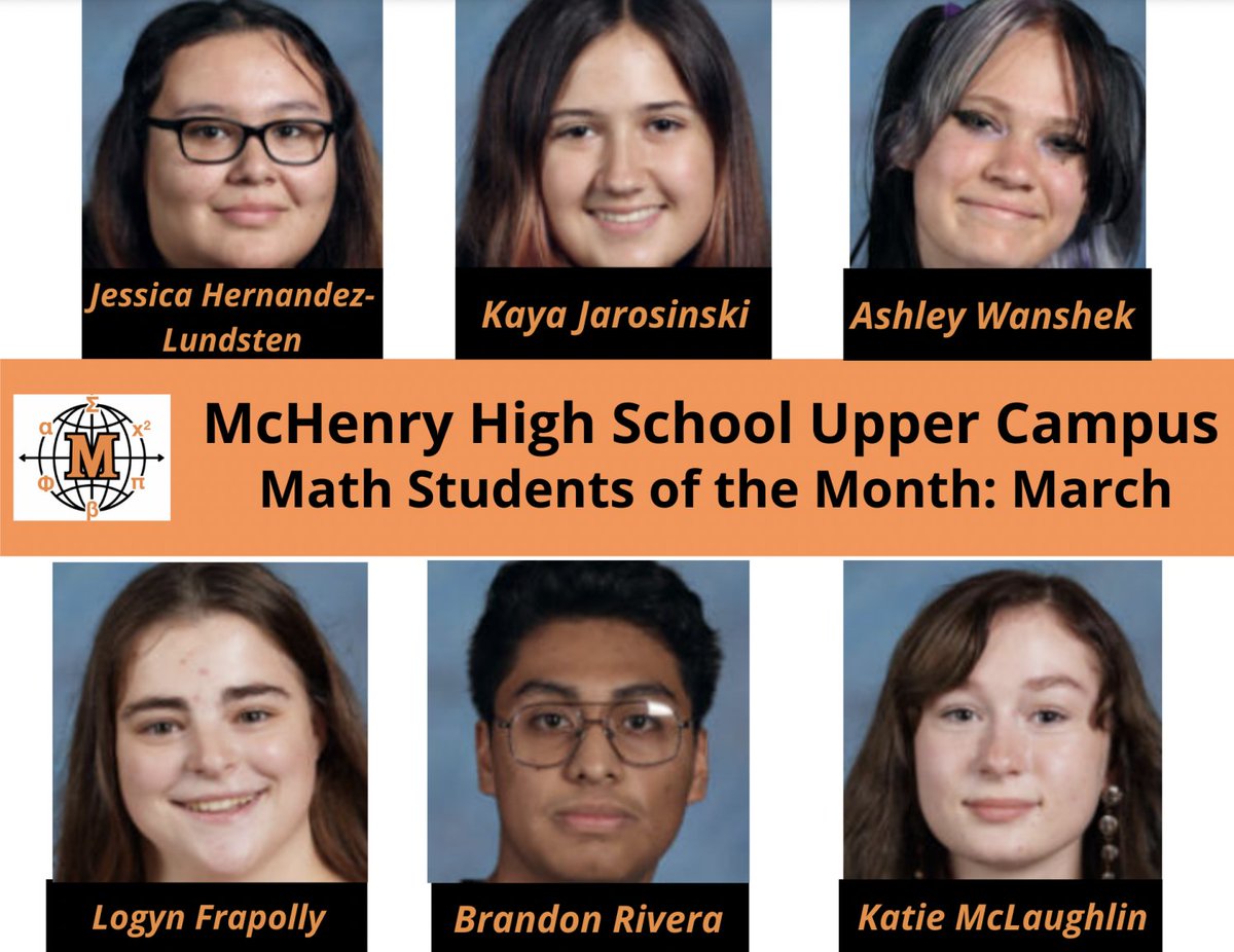 We congratulate these awesome MCHS Upper Campus Math Students of the Month! Keep working hard through the end of this year! #warriorready156