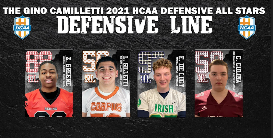 Introducing the 2021 @HCAA2017 Gino Camilletti Defensive All-stars at the Defensive Line position. Congratulations to these outstanding student athletes!