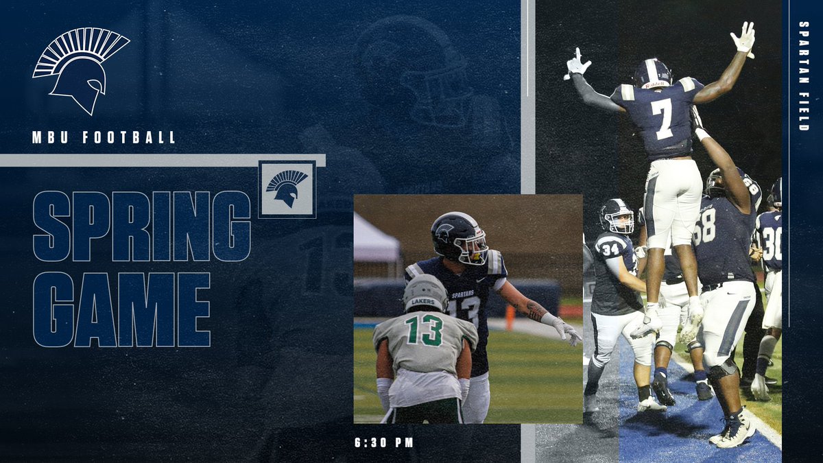 🚨ARE YOU READY #SpartanNation for TONIGHT’s White vs. Blue Spring Scrimmage at 6:30 PM under the lights at <a href="/MBUAthletics/">Missouri Baptist Athletics</a> Spartan Field⁉️ #SpartanUp 

<a href="/MoBaptistU/">Missouri Baptist University</a> <a href="/mbualumni/">MBU Alumni</a> <a href="/mbutimeline/">MBU Timeline</a>