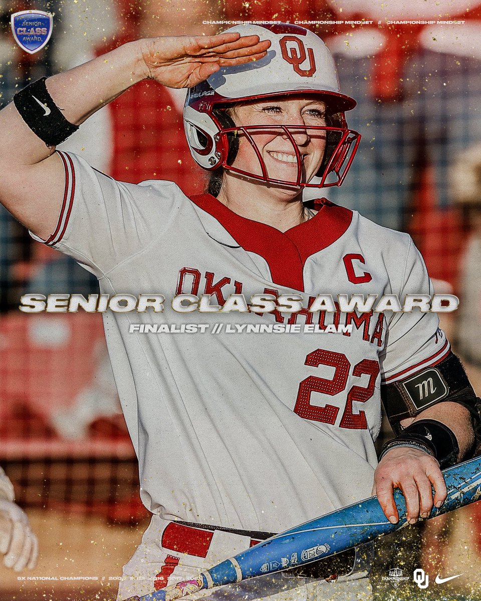 OU_Softball's tweet image. ✨ The 𝐞𝐩𝐢𝐭𝐨𝐦𝐞 of student-athlete ✨

Captain Lynnsie Elam named a finalist for @SnrCLASSAward!

𝐕𝐨𝐭𝐞 🗳️ » bit.ly/3EgfUPv
📝 » bit.ly/3JHaGgT