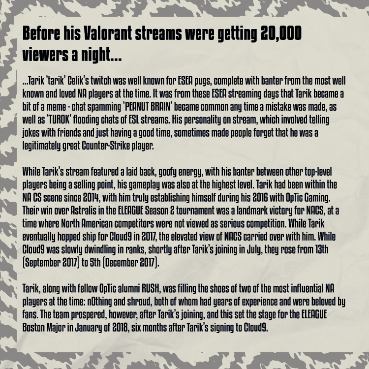 spraycontrolcs's tweet photo. 🖊️ @tarik wasn't always just a Valorant streamer. @perenne_1 reminds us who the North American trailblazer used to be, and walks us through his career before his streaming.

#counterstrike #esports #csgo https://t.co/lBwGLBd2F0