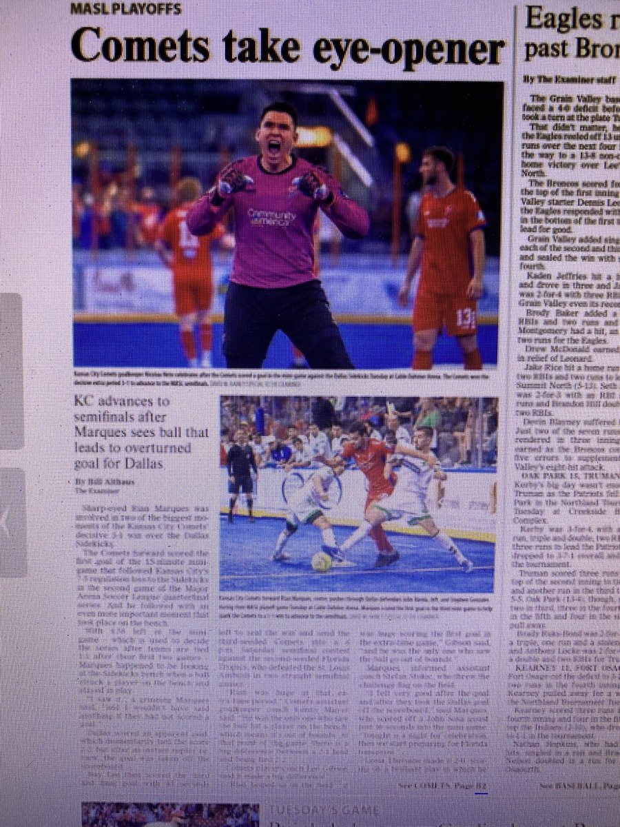 ⁦<a href="/RianMarques26/">Rian Marques</a>⁩ ⁦<a href="/KCComets/">Kansas City Comets</a>⁩ ⁦@benjiprice1295⁩ Check out today’s examiner.net What a great Hot Winter  night of excitement!