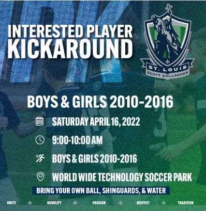 SLSGSoccerClub's tweet photo. Our next Interested Player Kickaround (IPK) is this Saturday.
@CampsSLSG
Details ⬇️ https://t.co/msXznBXljs