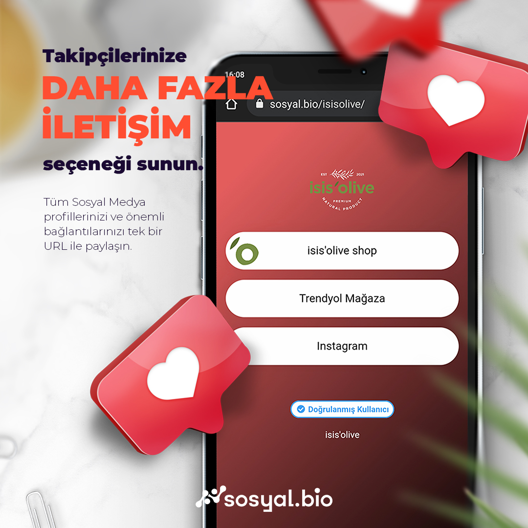 Takipçilerinize daha fazla iletişim seçeneği sunun!

Tüm Sosyal Medya profillerinizi ve önemli bağlantılarınızı tek bir URL ile paylaşın.

📍 sosyal.bio

#sosyalmedya #biolink #sosyalmedyaajansı #sosyalmedyapazarlama #dijitalpazarlama