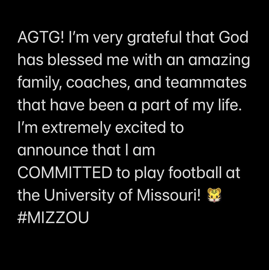COMMITTED! 🐯 #MIZZOU <a href="/_CoachRodriguez/">Ricky Rodriguez</a> <a href="/BlakeBedd/">Blake Beddingfield</a> <a href="/JonasRodriguez/">Jonas Rodriguez</a> <a href="/ScottSemp/">Elite QB Training</a> <a href="/BushHamdan/">Bush Hamdan</a> <a href="/JaredRussellMIZ/">Jared Russell</a> <a href="/MizzouFootball/">Mizzou Football</a>