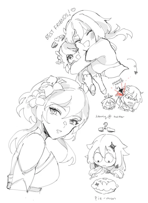 paimon n lumine doodles 