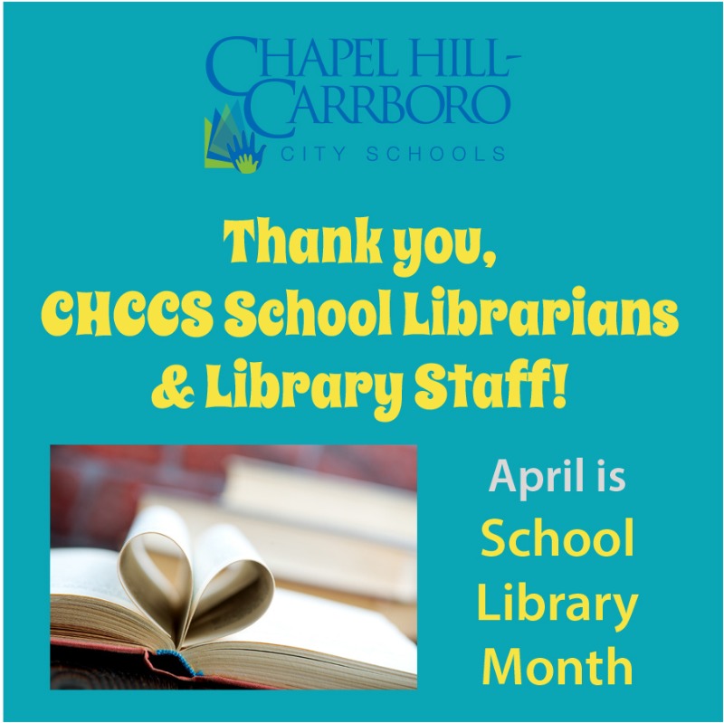 April is School Library Month and we want to recognize our school media specialists for all the amazing work they do! They encourage a love of reading in our students, support students and staff with research, organize author visits, and so much more. Thank you!!