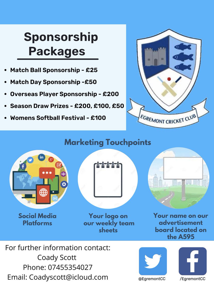 Sponsorship opportunity|

Anyone who would be interested in becoming a sponsor, please contact the page 🏏