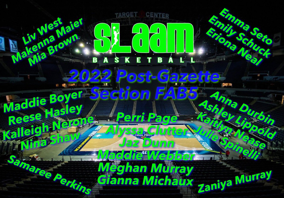 SLAAMBASKETBALL's tweet photo. 🎉 to the #SLAAMFam getting @PittsburghPG FAB5 recognition!!! … continued @PagePerri @alyssa_clutter @Jazmine30051 @MaddieAWebber @mmurray2024 @Gmichaux0 @mareeperk25 @MurrayZaniya so proud to have you in the Family!  #SLAAMFamForever https://t.co/fGIOpZbxmk