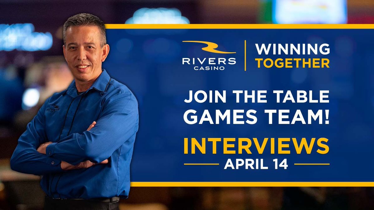 We are looking for Table Games Dealers! Come in for an interview today between 10:00AM and 6:00PM. Rivers Casino offers great benefits including having paid out over $4 million in scholarships to our team members and their children! Learn more: bit.ly/3EhrwSd
