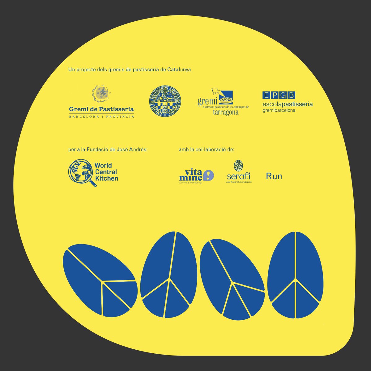 Aquesta #SetmanaSanta estem col·laborant amb la iniciativa solidària #MonaPerLaPau dels Gremis de Pastissers de Catalunya.
Per cada mona venuda es donarà 1€ a la Fundació <a href="/WCKitchen/">World Central Kitchen</a> del <a href="/chefjoseandres/">Chef José Andrés 🕊️🥘🍳</a>, en suport a Ucraïna.
Junts col·laborem per un món millor🤝