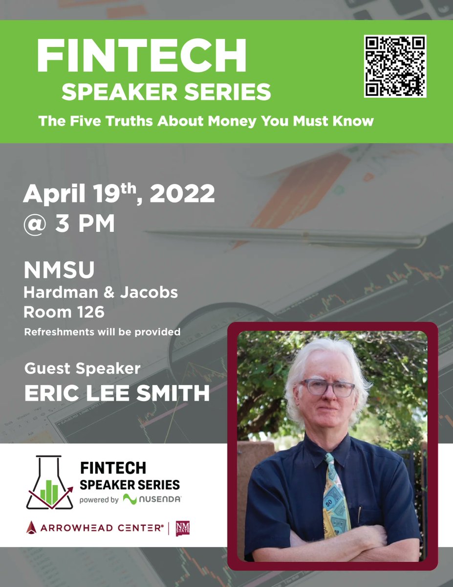 Join the Fintech #SpeakerSeries next Tuesday, April 19th, to hear from Eric Lee Smith on good #financial habits. Smith is a product development specialist with extensive experience in the financial services and game industries. 

Register for the event: buff.ly/3vlP8RB