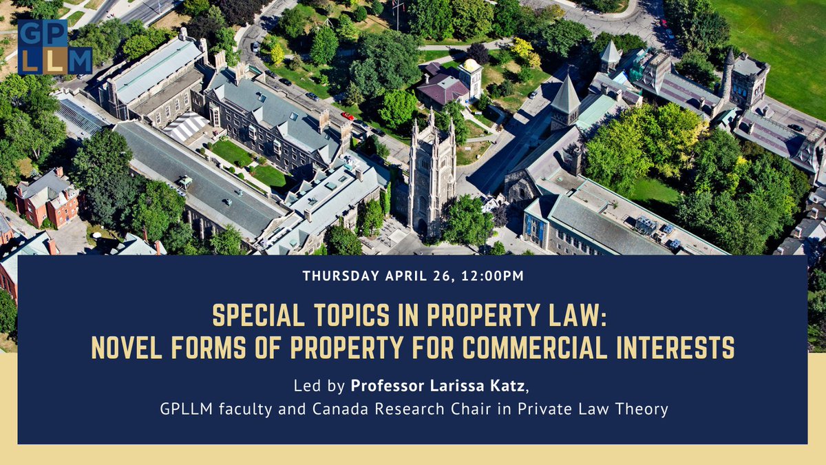 UTLawGPLLM's tweet photo. Two weeks: @KatzLarissa leads a virtual workshop exploring what counts as property for commercial interests, and when novel forms of tradable/valuable interests count as property. Reserve your space and RT to share this special event with your network. https://t.co/DoXGzdVnVu https://t.co/SuwwluKp30