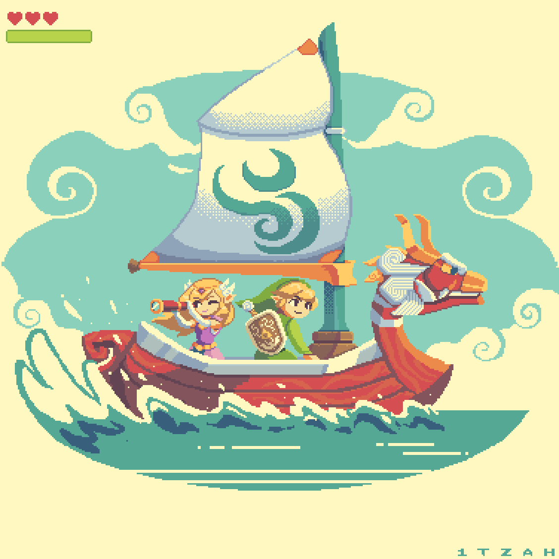 The Wind Waker. 
I think i'm going to animate this one too x) 
#pixelart #zelda
