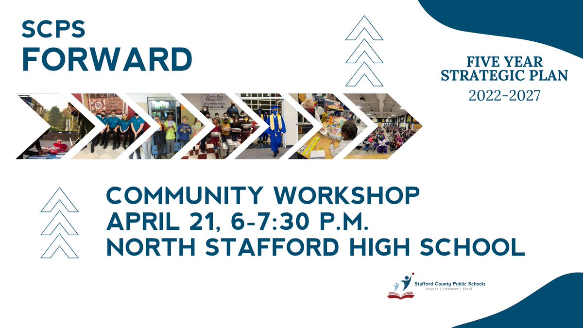 SCPSchools's tweet photo. Join the Superintendent in shaping the next 5-years at the first Strategic Plan Community Workshop.

During this event, attendees will participate in a guided activity that will help set the stage for the next 5 years in SCPS. 

https://t.co/Tb6gzh8RJw

#SCPSForward https://t.co/7SRVUlpVg6